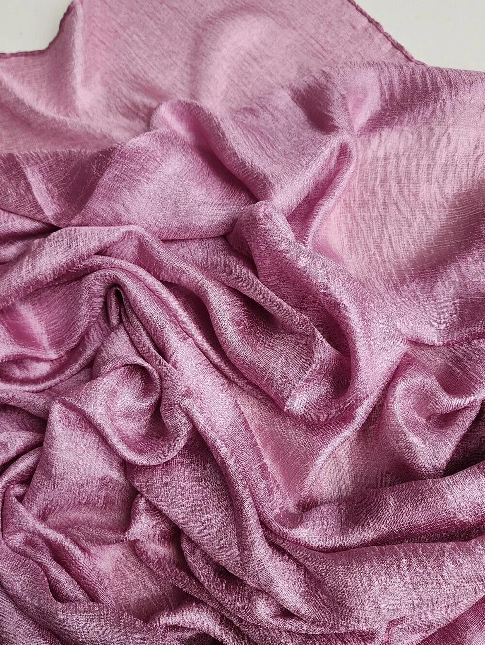 Women's Silky Textured Evening Scarf Wrap Light Crinkle Rose Pink 30